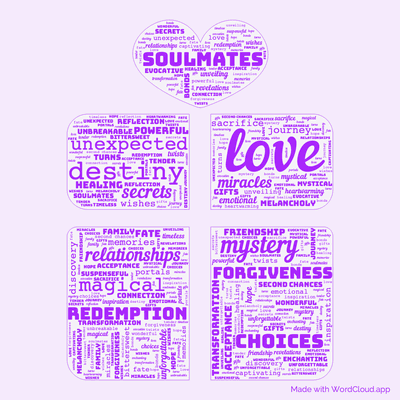 Word cloud of the book The Gift with 50 words like love, destiny and mystery.