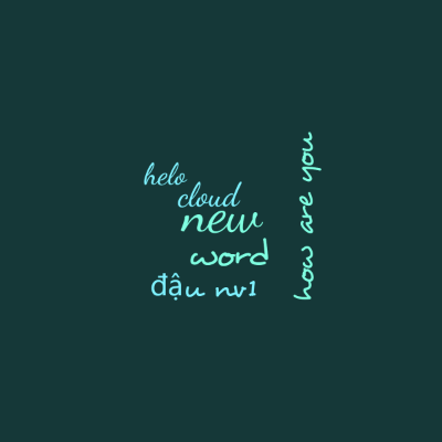 Word cloud with 6 words like new, word and cloud.