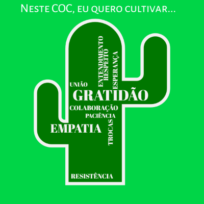 Word cloud with 2 words like EMPATIA and GRATIDÃO.