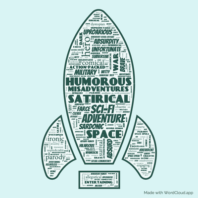 Word cloud of the book Bill, the Galactic Hero on the Planet of the Hippies From Hell by Harry Harrison with 48 words like humorous, satirical and sci-fi.