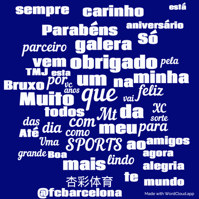 Word cloud with 50 words like que, Mt and um.