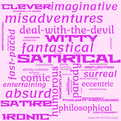 Word cloud of the book If at Faust You Don't Succeed by Robert Sheckley with 47 words like satirical, humorous and fantastical.