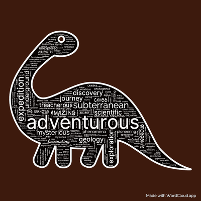 Word cloud of the book A Journey to the Centre of the Earth with 47 words like adventurous, expedition and subterranean.