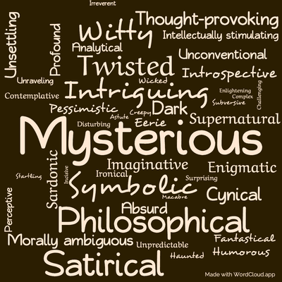Word cloud of the book The Mysterious Stranger, and Other Stories by Mark Twain with 45 words like Mysterious , Intriguing and Symbolic .