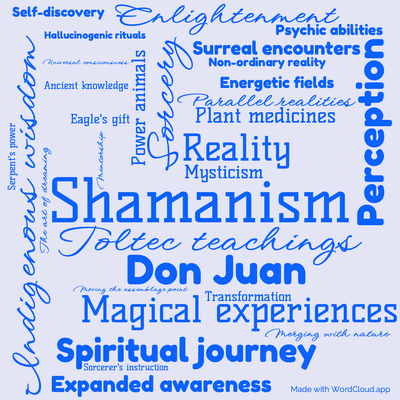 Word cloud of the book A Separate Reality with 31 words like Shamanism, Sorcery and Indigenous wisdom.