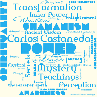 Word cloud of the book The Power of Silence with 49 words like Power, Silence and Carlos Castaneda.