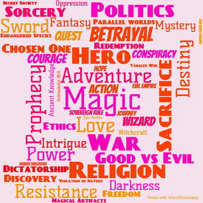 Word cloud of the book Blood Of The Fold by Terry Goodkind with 48 words like Magic, Adventure and War.