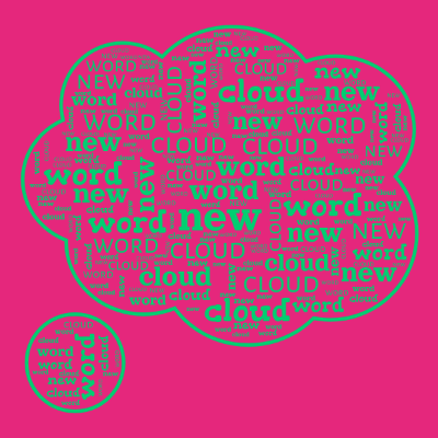 Word cloud with 3 words like new, word and cloud.