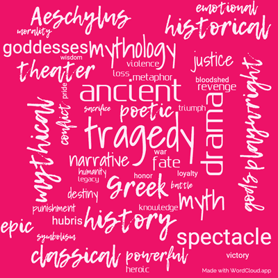 Word cloud of the book Four Plays of Aeschylus by Aeschylus with 47 words like tragedy , ancient and Greek .