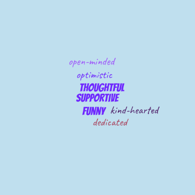 Collaborative word cloud with 7 words like Supportive, Thoughtful and Funny.