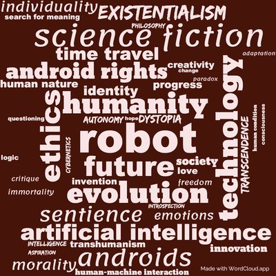 Word cloud of the book The Bicentennial Man Other Stories by Isaac Asimov with 46 words like robot, future and humanity.