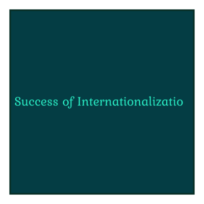 Word cloud in a Square shape with 1 word Success of Internationalizatio.
