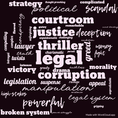 Word cloud of the book The Appeal by John Grisham with 50 words like legal, thriller and corruption.