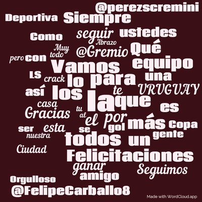 Word cloud with 50 words like la, que and para.