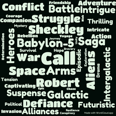Word cloud of the book A Call to Arms Babylon-5 with 48 words like Call, Arms and Babylon-5.