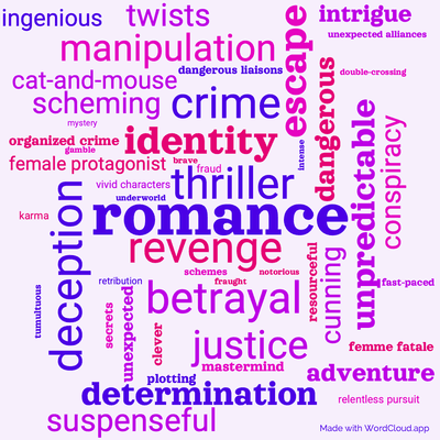 Word cloud of the book If Tomorrow comes with 49 words like romance, thriller and revenge.