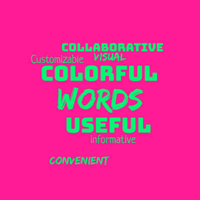 Collaborative word cloud with 8 words like words, useful and colorful.