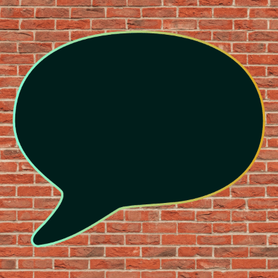 Word cloud in a Speech Bubble shape with 21 words like you absolutely nailed me, Even after I...delivered your and I'm not ever a priority.