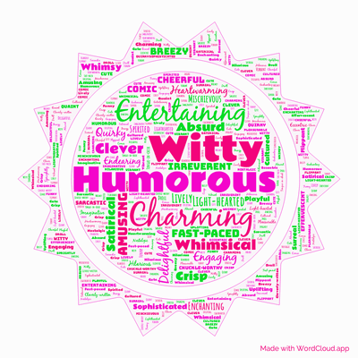 Word cloud of the book Joy in the Morning by P. G. Wodehouse with 49 words like Humorous, Witty and Charming.