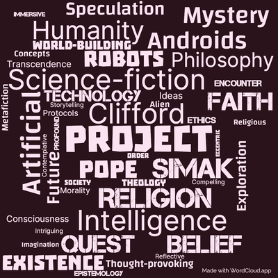 Word cloud of the book Project Pope with 47 words like Project, Pope and Clifford.