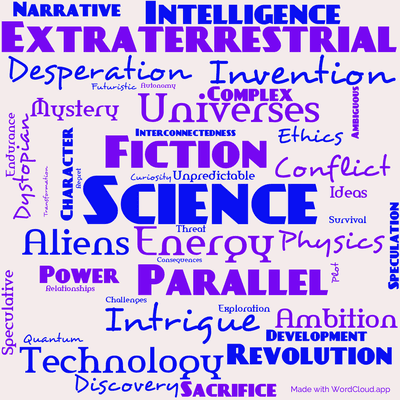 Word cloud of the book The Gods Themselves by Isaac Asimov with 46 words like Science, Fiction and Extraterrestrial.