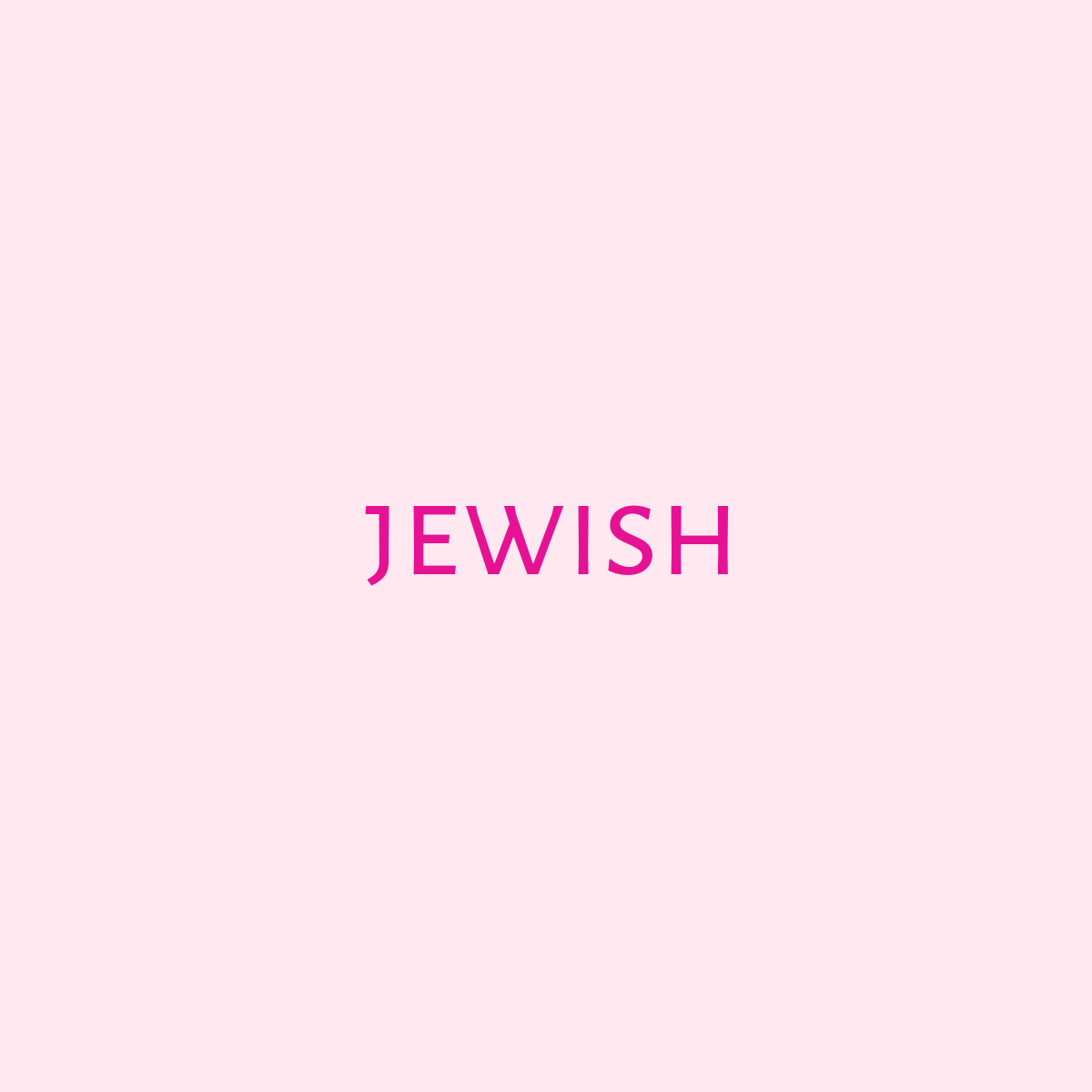 Word cloud with 1 word jewish in pink, red and green.