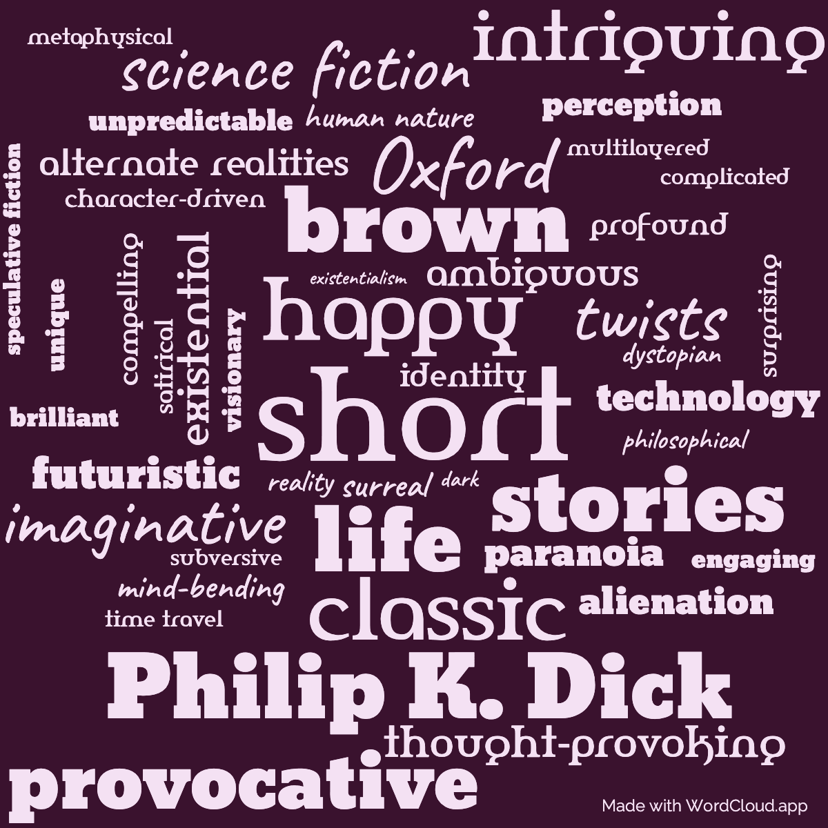 Word cloud of the book The Short Happy Life Of The Brown Oxford And Other Classic Stories with 47 words like short, happy and life.