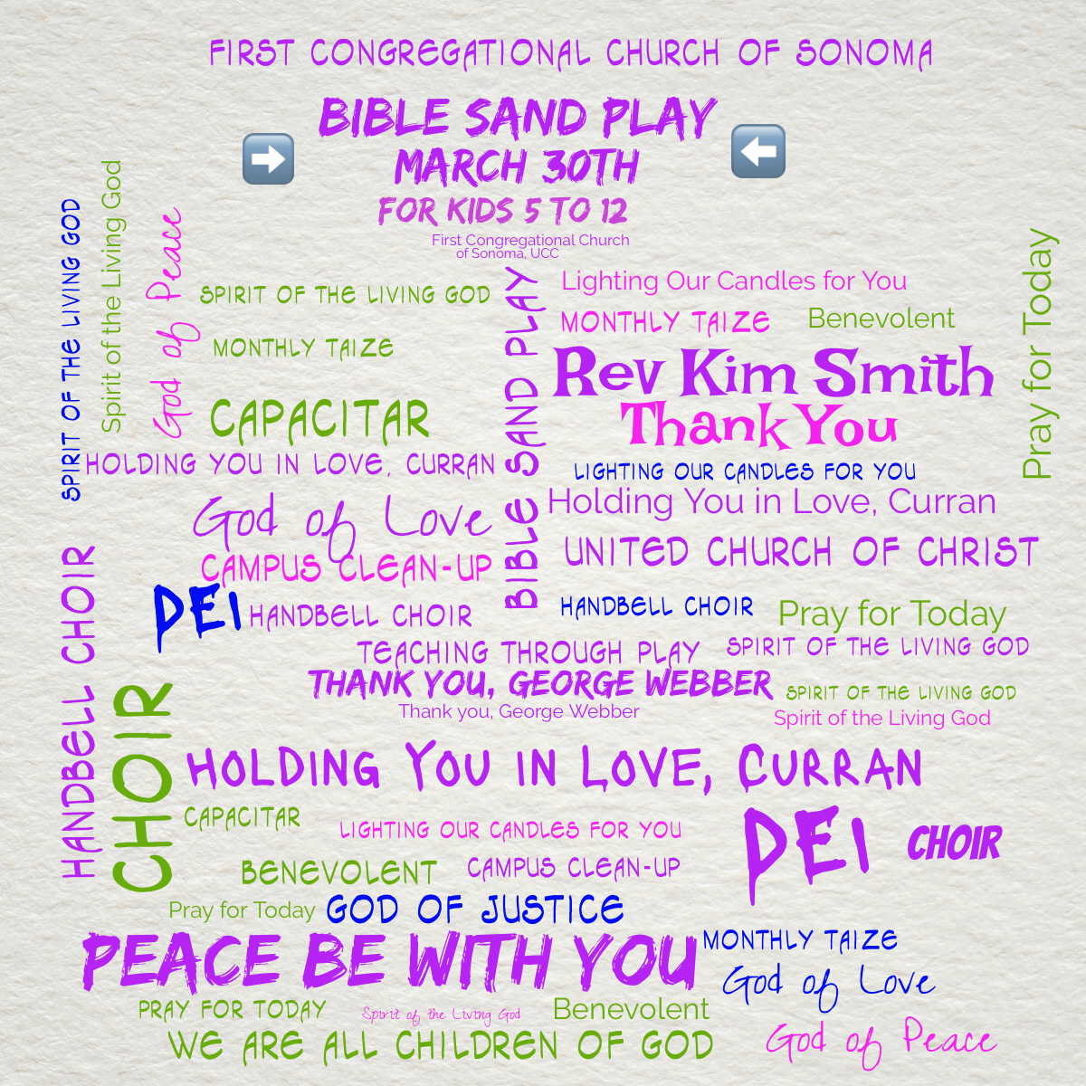 Word cloud: Bible Sand Play.
