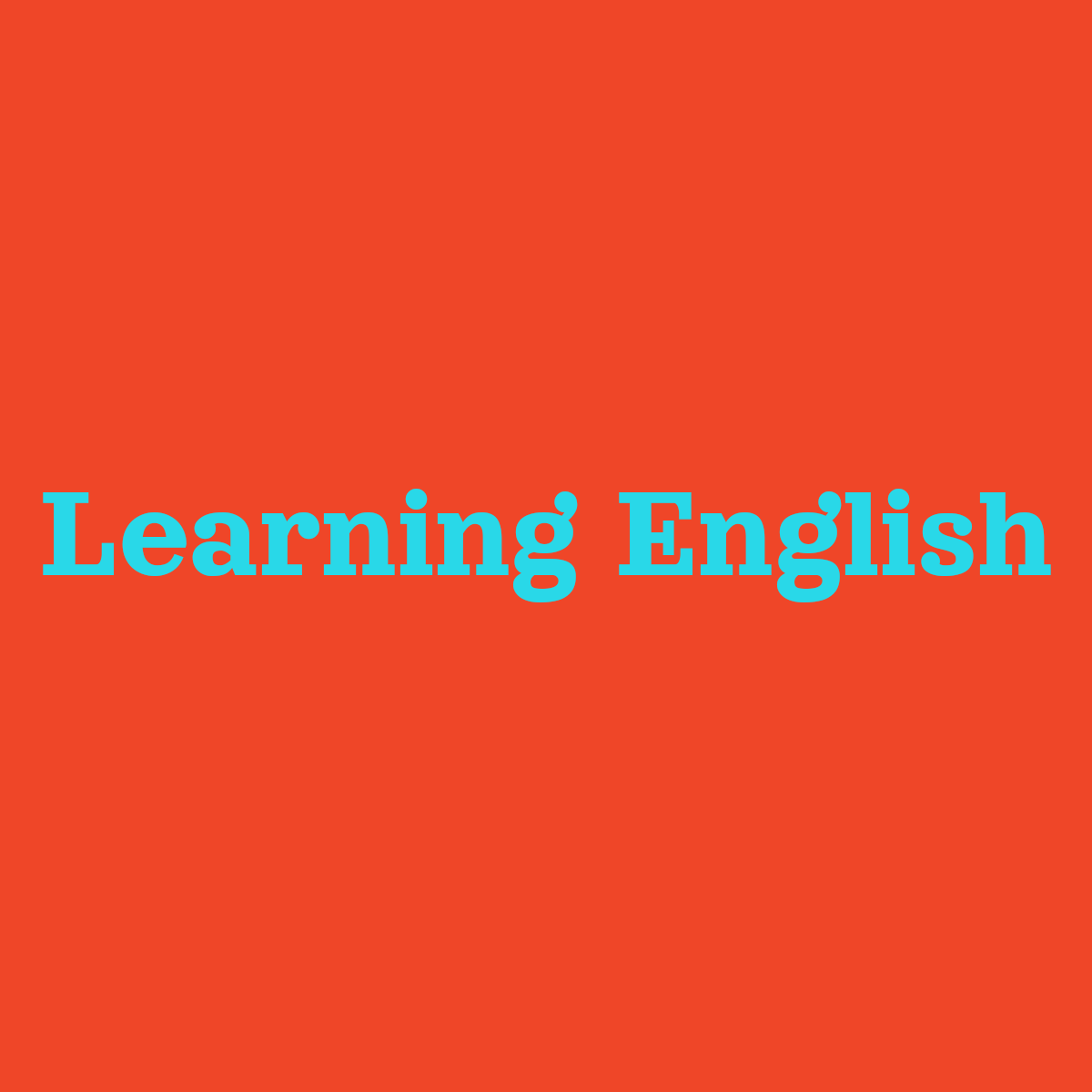 Word cloud with 1 word Learning English in bright blue and red.